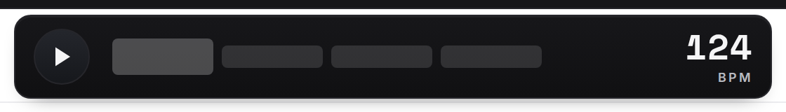 The metronome bar: the start button, the beat strip and the tempo readout.